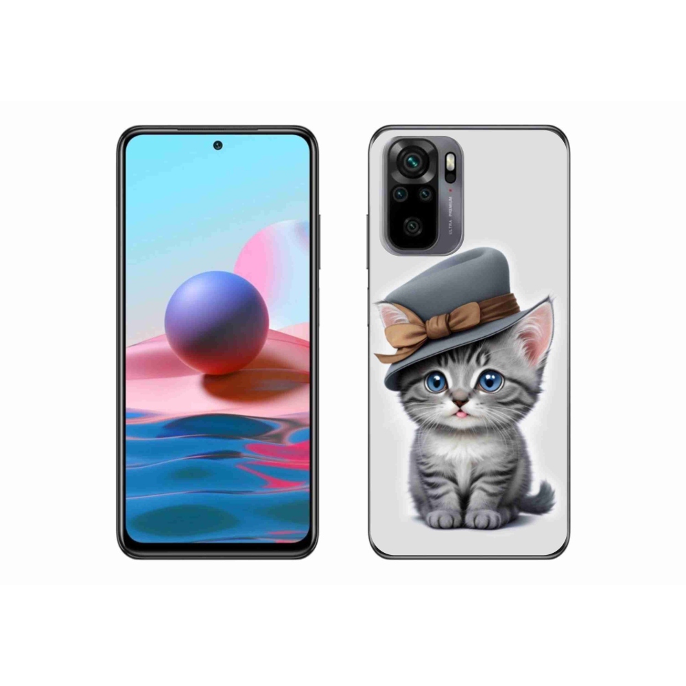Gél borítás mmCase a Xiaomi Redmi Note 10 készülékhez - cica sapkával