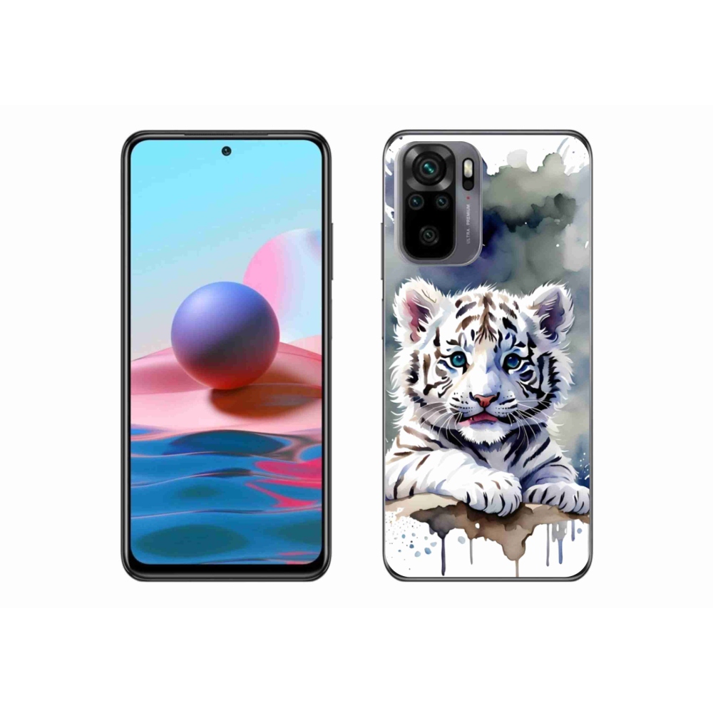 Gél borítás mmCase a Xiaomi Redmi Note 10 készülékhez - fehér tigriskölyök