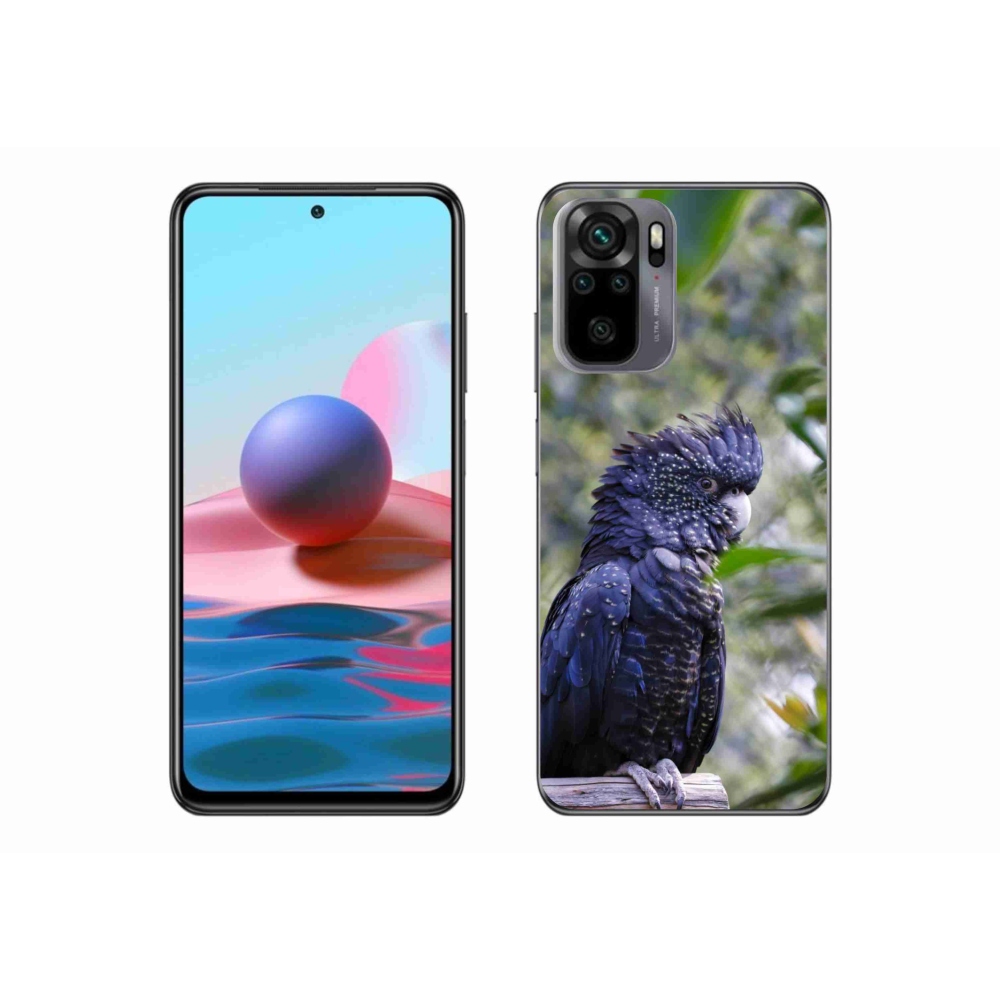 Gél borítás mmCase a Xiaomi Redmi Note 10 készülékhez - papagáj kakadu fekete