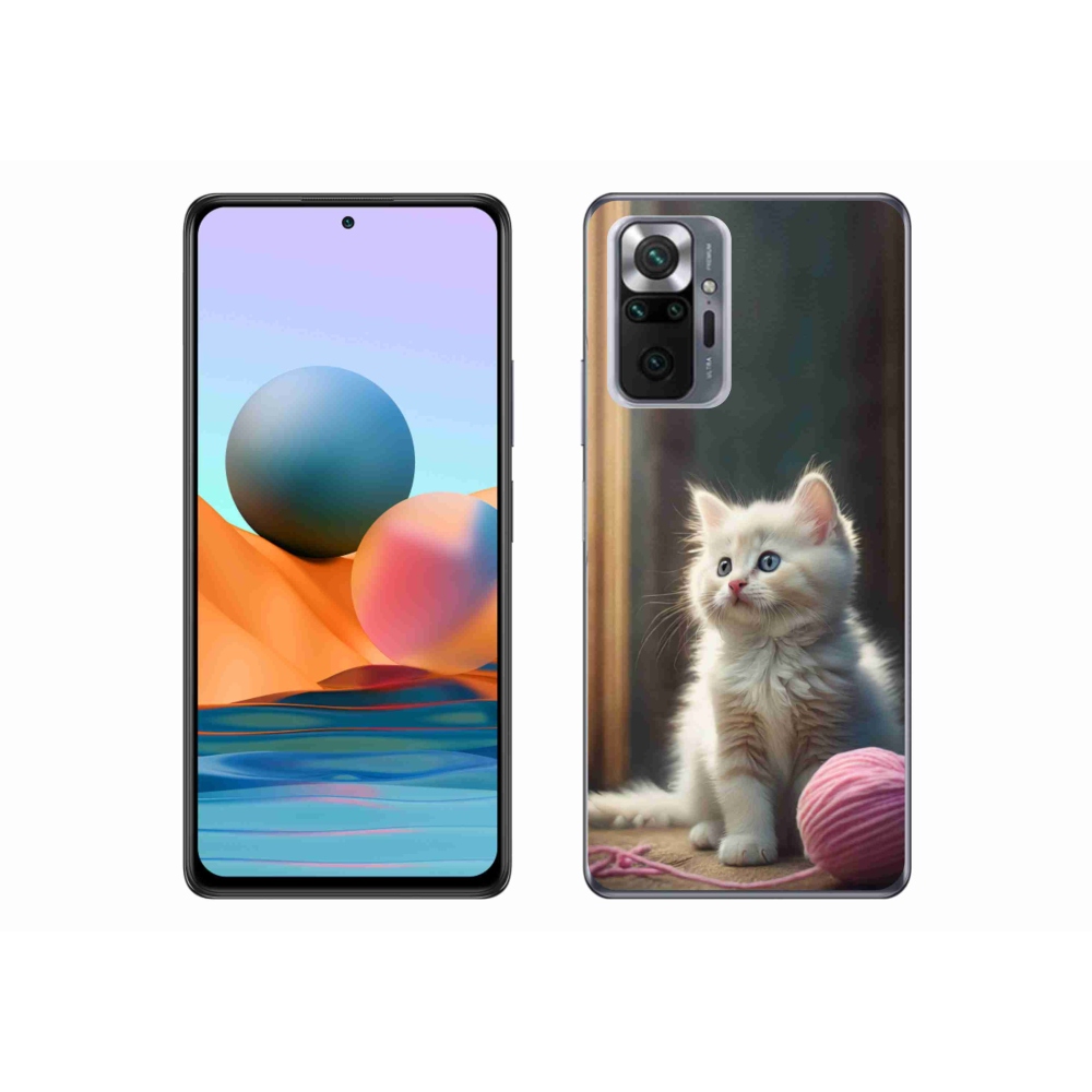 Gél borítás mmCase a Xiaomi Redmi Note 10 Pro készülékhez - fehér cica 2