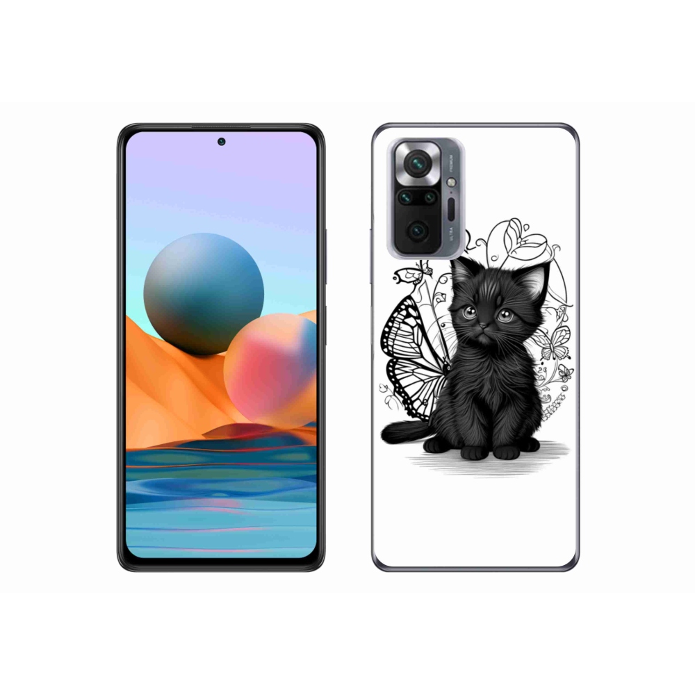 Gél borítás mmCase a Xiaomi Redmi Note 10 Pro készülékhez - fekete cica