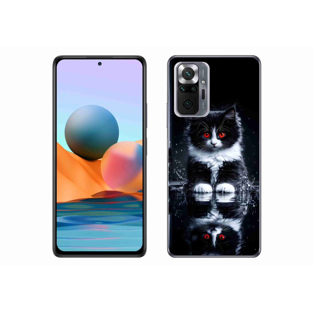 Gél borítás mmCase a Xiaomi Redmi Note 10 Pro készülékhez - fekete-fehér cica