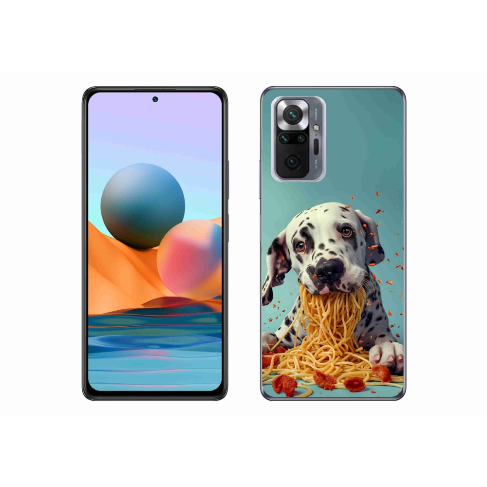 Gél borítás mmCase a Xiaomi Redmi Note 10 Pro számára - dalmatin és spagetti