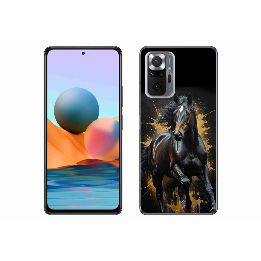 Gél borítás mmCase a Xiaomi Redmi Note 10 Pro számára - elegáns fekete ménes