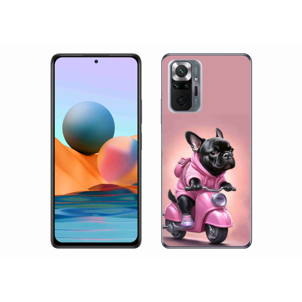 Gél borítás mmCase a Xiaomi Redmi Note 10 Pro-hoz - Francia bulldog egy robogón