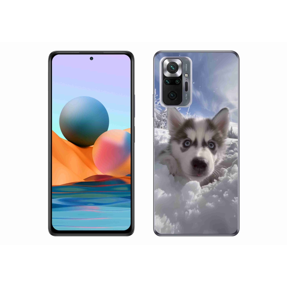 Gél borítás mmCase a Xiaomi Redmi Note 10 Pro számára - husky a hóban