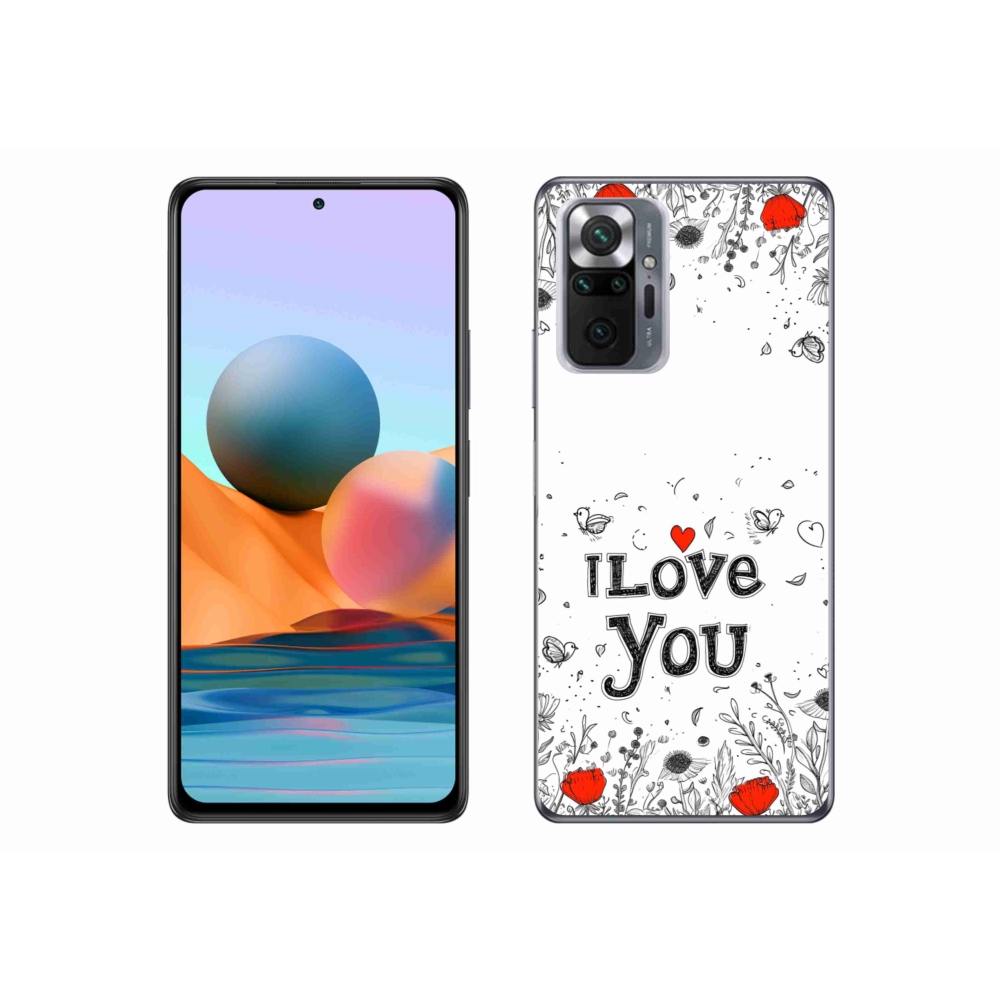 Gél borítás mmCase a Xiaomi Redmi Note 10 Pro készülékhez - I love you fehér háttérrel