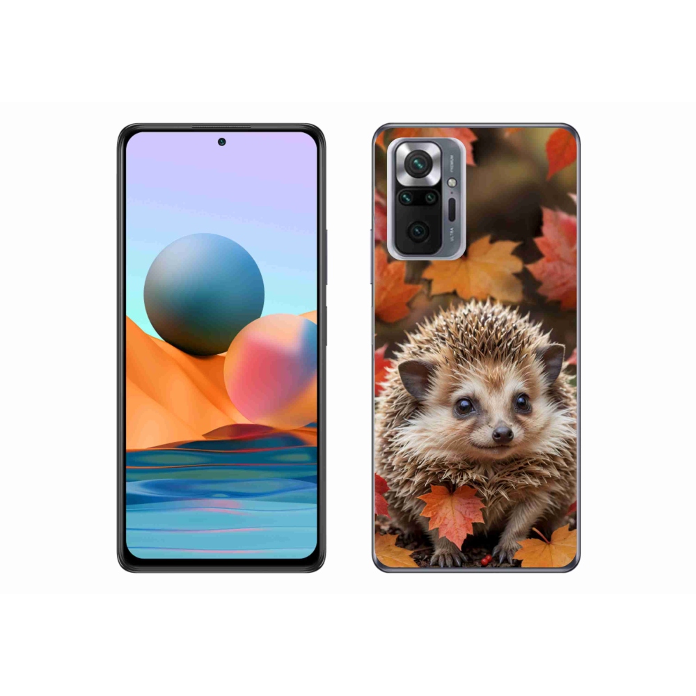 Gél borítás mmCase a Xiaomi Redmi Note 10 Pro számára - sün a levelekben