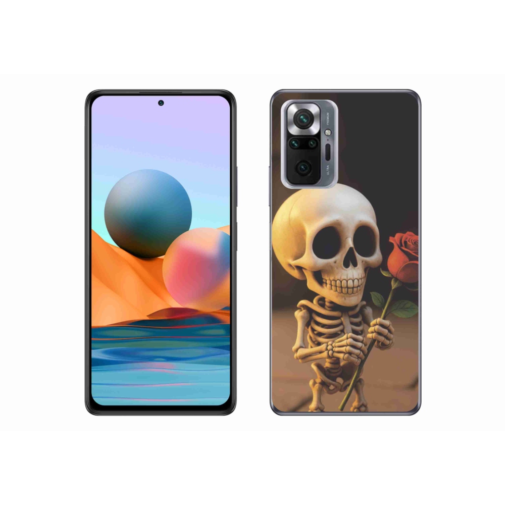Gél borítás mmCase a Xiaomi Redmi Note 10 Pro számára - csontváz rózsával