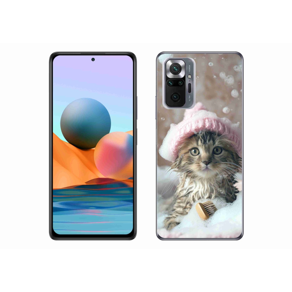 Gél borítás mmCase a Xiaomi Redmi Note 10 Pro számára - cica és fürdő