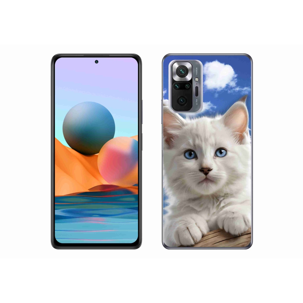 Gél borítás mmCase a Xiaomi Redmi Note 10 Pro számára - cica és felhők