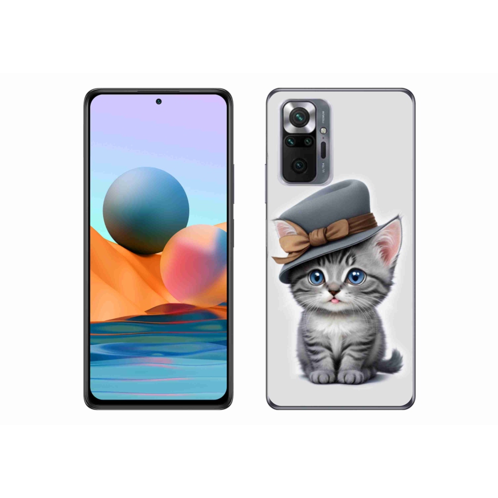Gél borítás mmCase a Xiaomi Redmi Note 10 Pro számára - cica sapkával