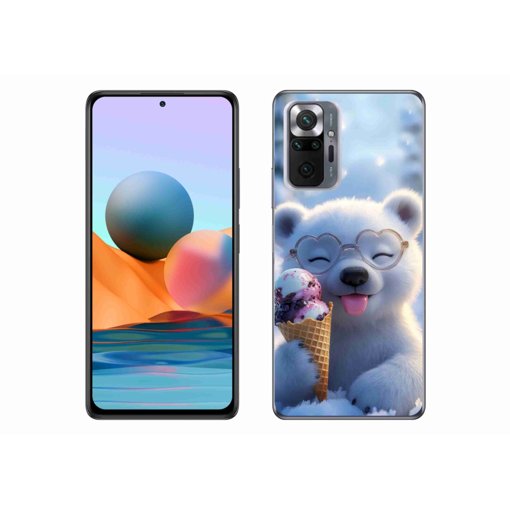Gél borítás mmCase a Xiaomi Redmi Note 10 Pro számára - mackó fagylalttal