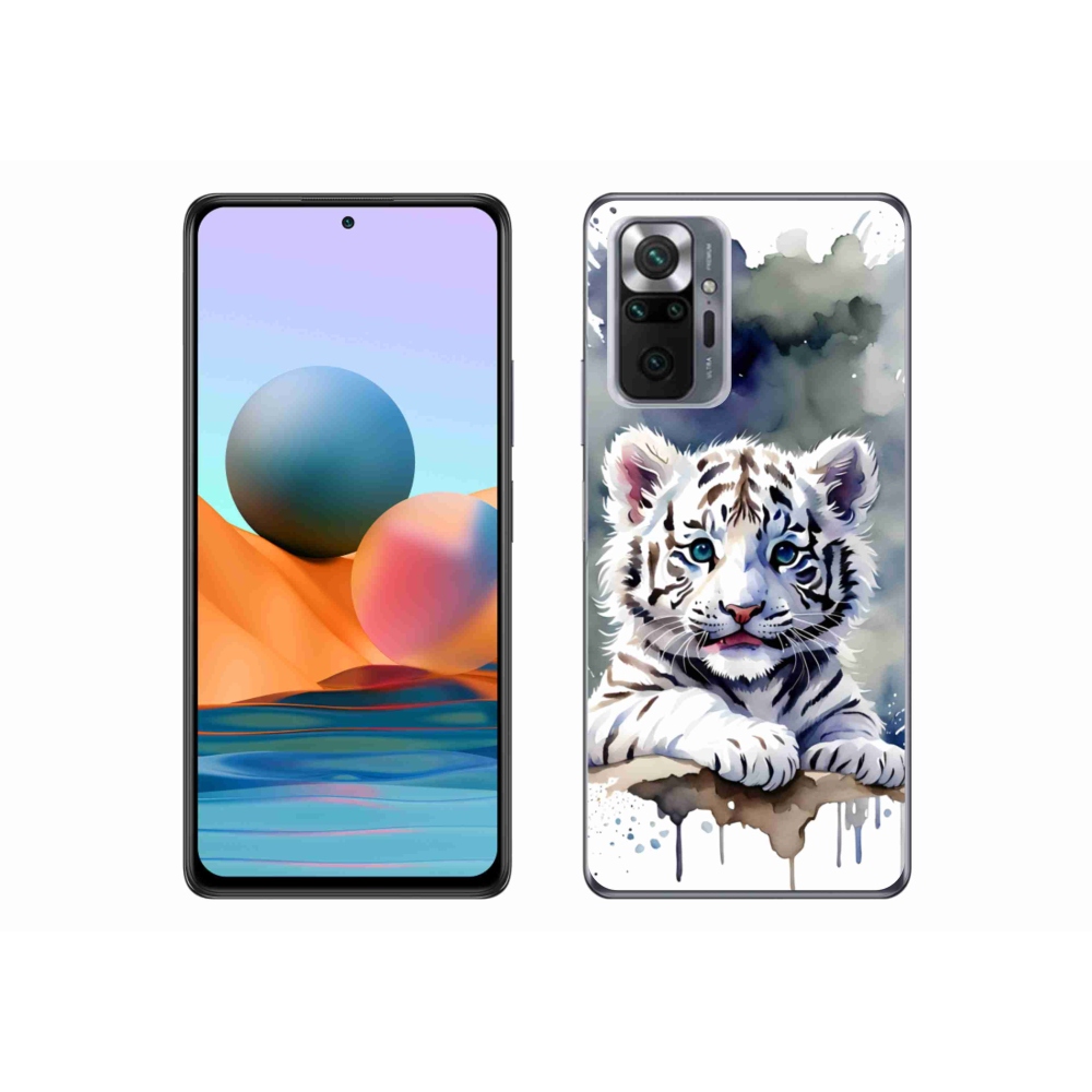 Gél borítás mmCase a Xiaomi Redmi Note 10 Pro készülékhez - fehér tigriskölyök
