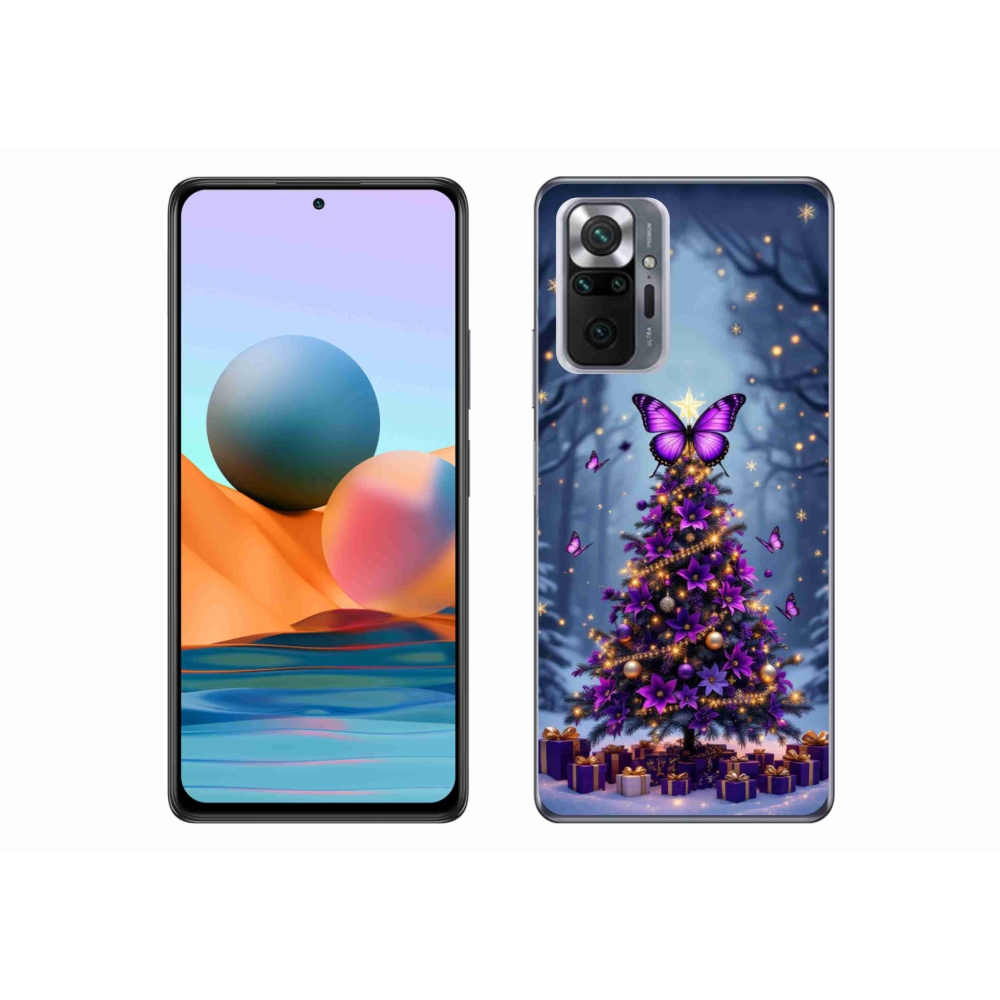 Gél borítás mmCase a Xiaomi Redmi Note 10 Pro számára - pillangó karácsonyfa