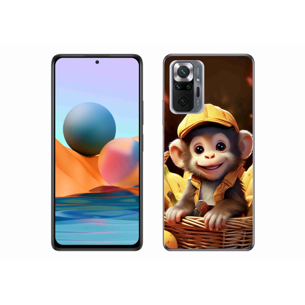 Gél borítás mmCase a Xiaomi Redmi Note 10 Pro készülékhez - majom a kosárban