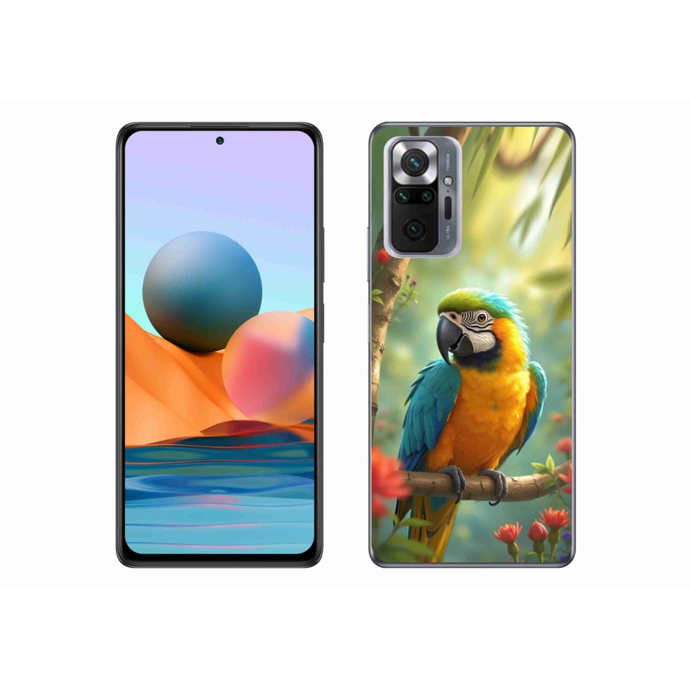 Gél borítás mmCase a Xiaomi Redmi Note 10 Pro készülékhez - papagáj ara kék és sárga