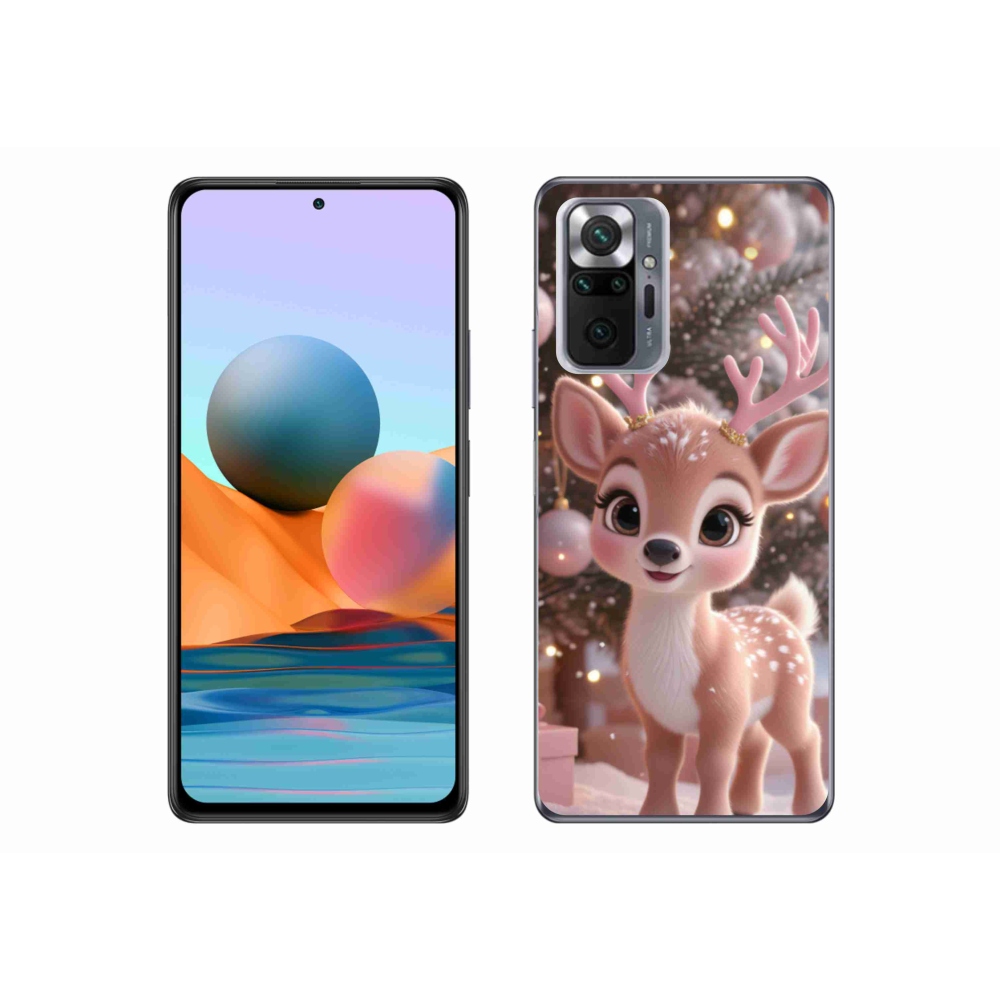 Gél borítás mmCase a Xiaomi Redmi Note 10 Pro számára - aranyos rénszarvas