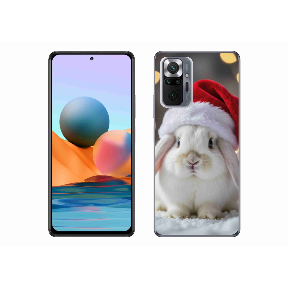 Gél borítás mmCase a Xiaomi Redmi Note 10 Pro számára - karácsonyi nyuszi