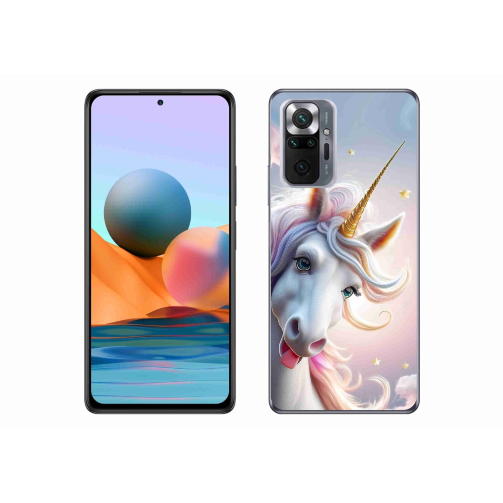 Gél borítás mmCase a Xiaomi Redmi Note 10 Pro készülékhez - vidám egyszarvú