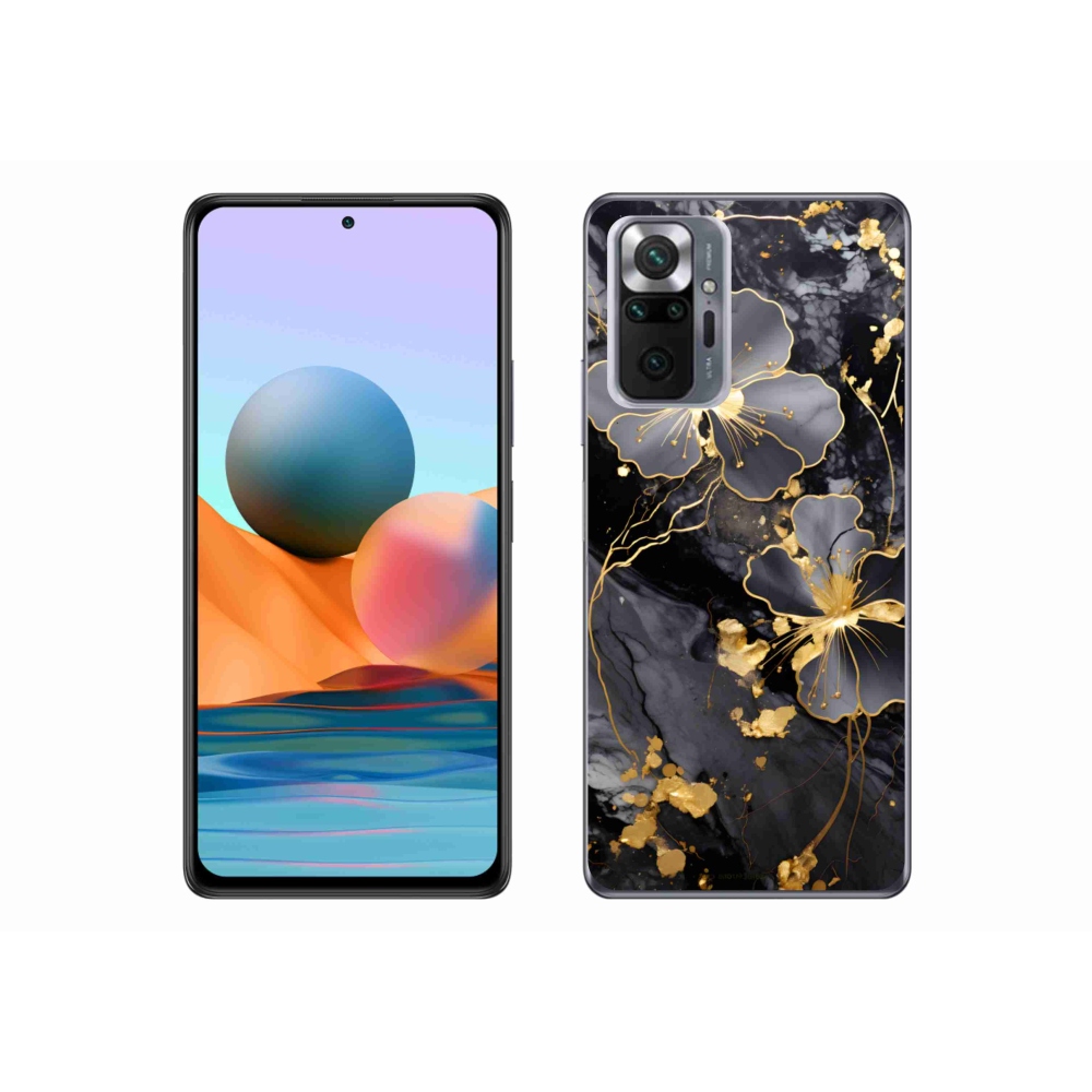 Gél borítás mmCase a Xiaomi Redmi Note 10 Pro számára - arany virágok