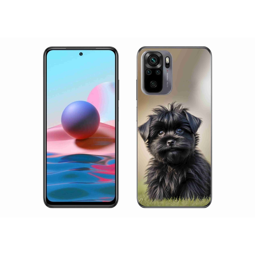 Gél borítás mmCase a Xiaomi Redmi Note 10 készülékhez - aranyos fekete kutya