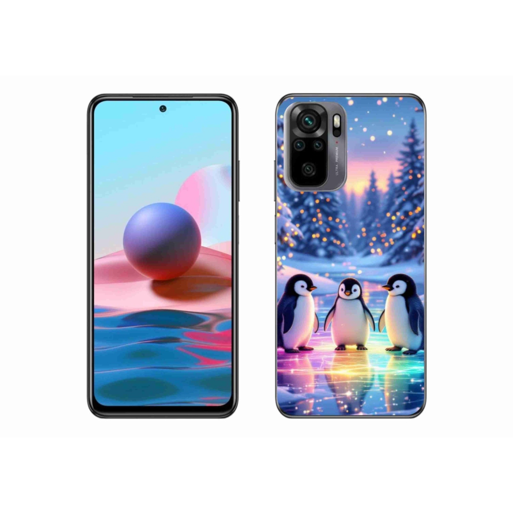 Gél borítás mmCase a Xiaomi Redmi Note 10 készülékhez - pingvinek