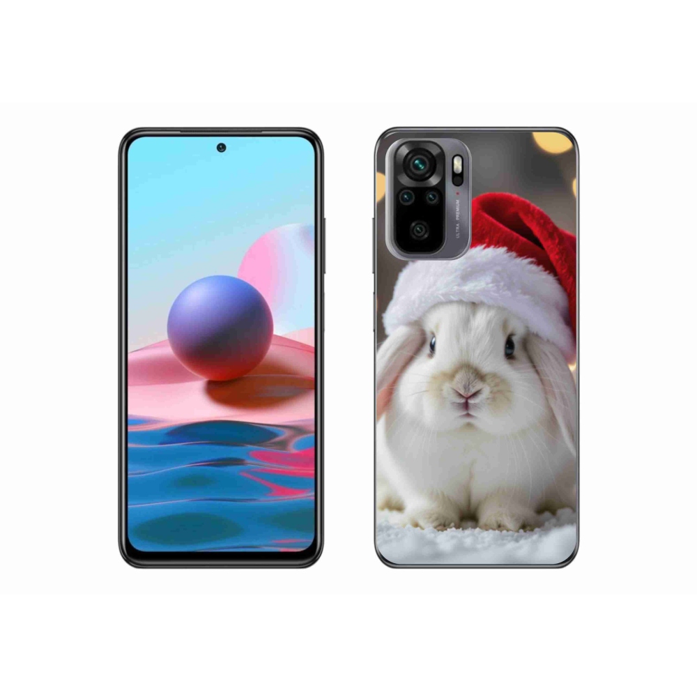 Gél borítás mmCase a Xiaomi Redmi Note 10 számára - karácsonyi nyuszi