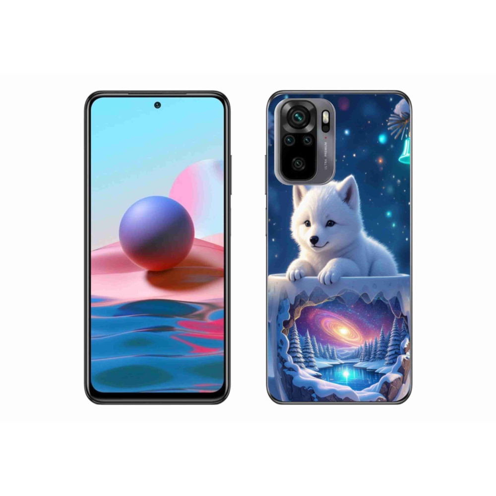 Gél borítás mmCase a Xiaomi Redmi Note 10 számára - karácsonyi kölyökkutyakölyök