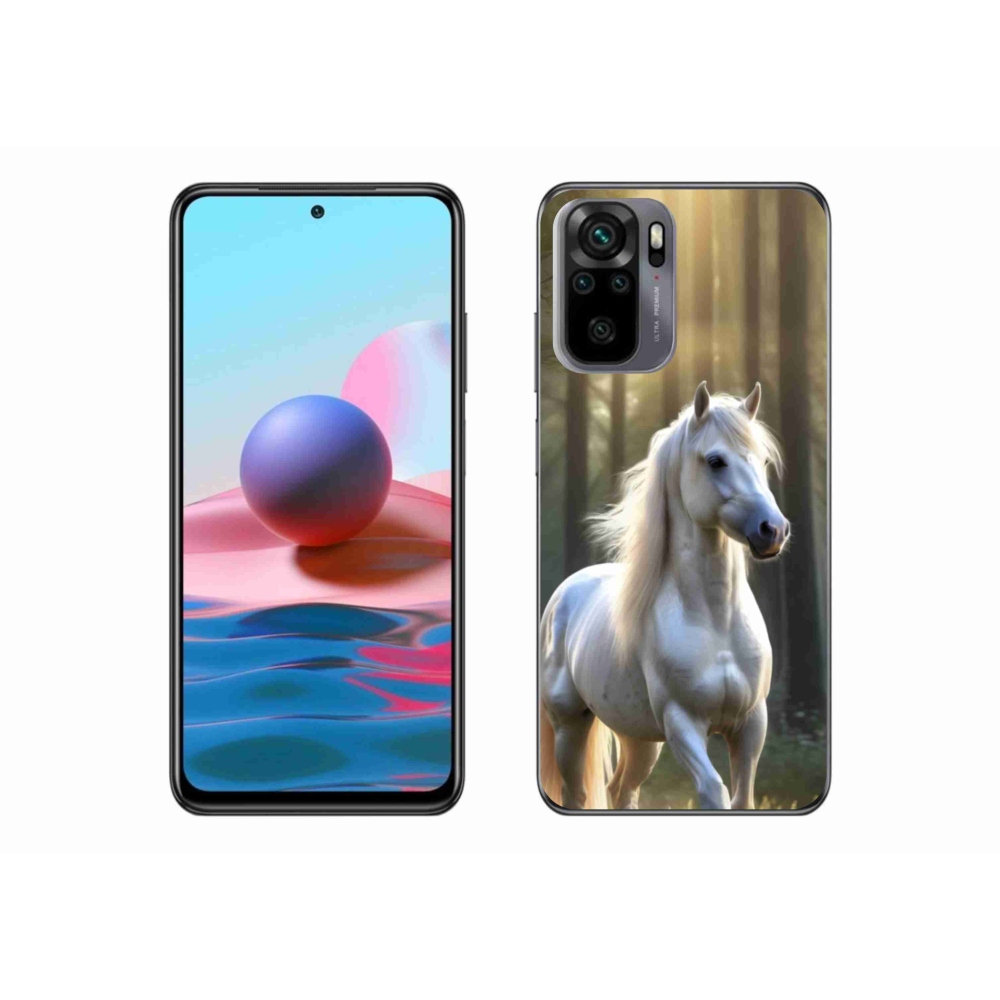 Gél borító mmCase a Xiaomi Redmi Note 10S-hez - fehér ló 3