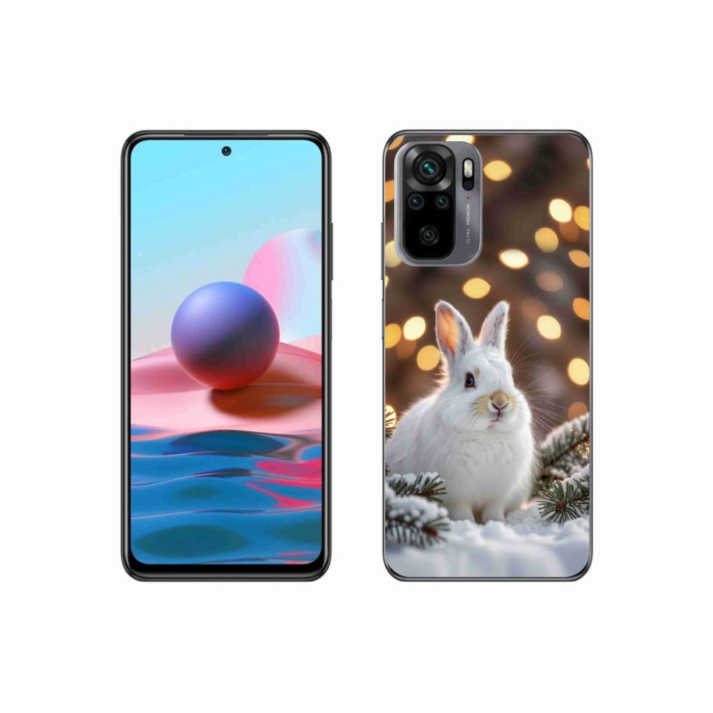 Gél borítás mmCase a Xiaomi Redmi Note 10S-hez - fehér nyúl