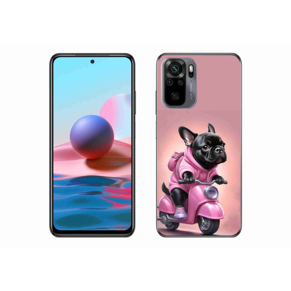 Gél borító mmCase a Xiaomi Redmi Note 10S-hez - francia bulldog egy robogón
