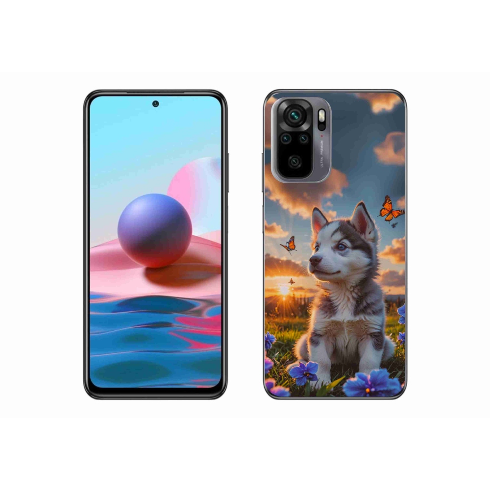 Gél borítás mmCase a Xiaomi Redmi Note 10S-hez - husky a naplementében
