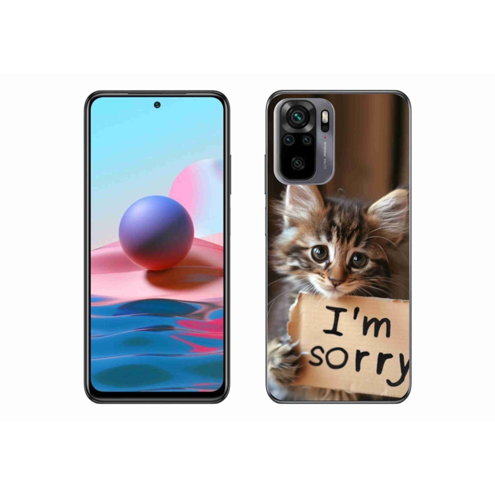 Gél borító mmCase a Xiaomi Redmi Note 10S-hez - macska bocsánatkérése