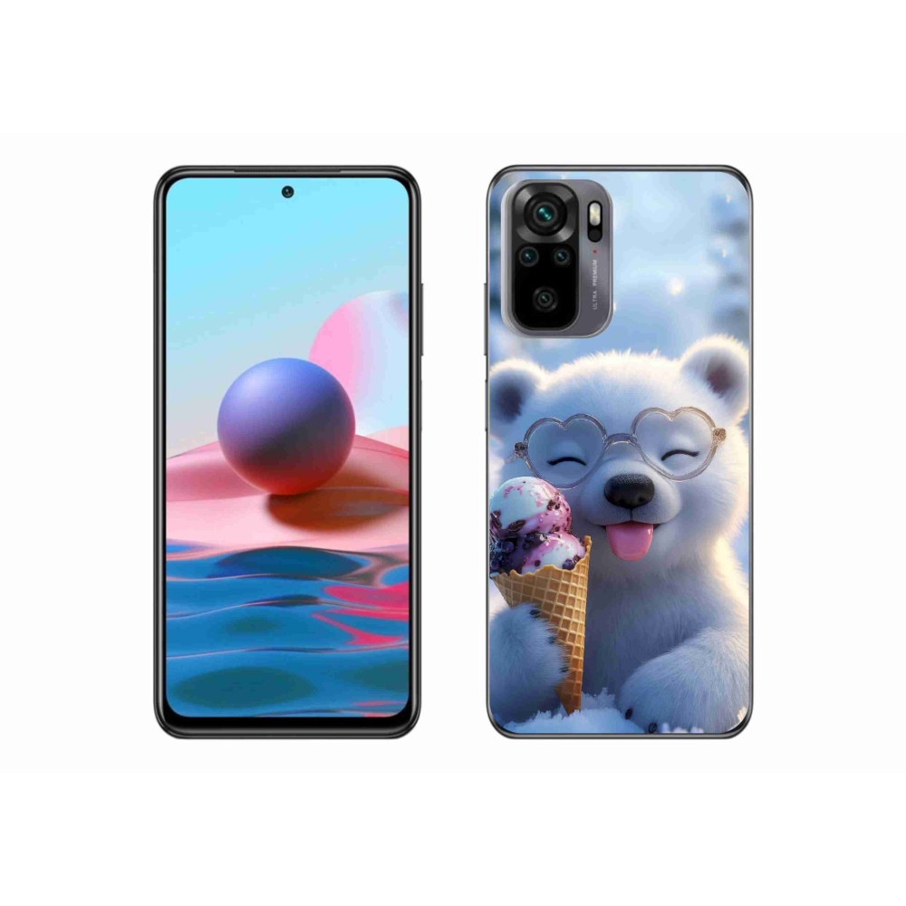 Gél borító mmCase a Xiaomi Redmi Note 10S-hez - mackó fagylalttal