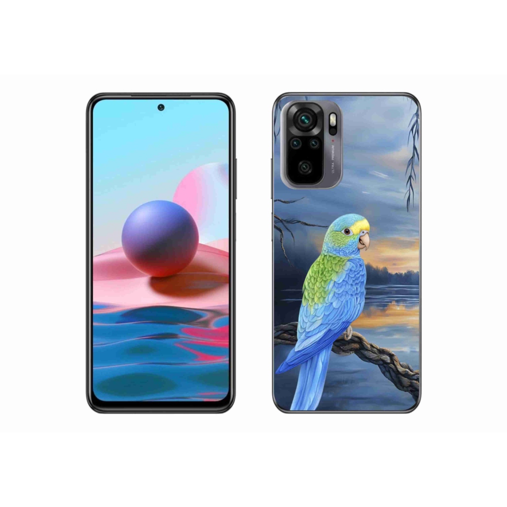 Gél borítás mmCase a Xiaomi Redmi Note 10S-hez - kék papagáj