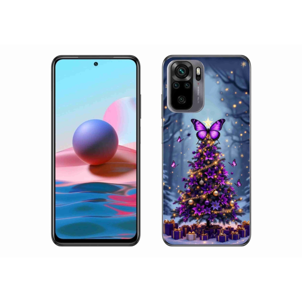 Gél borító mmCase a Xiaomi Redmi Note 10S-hez - pillangó karácsonyfa