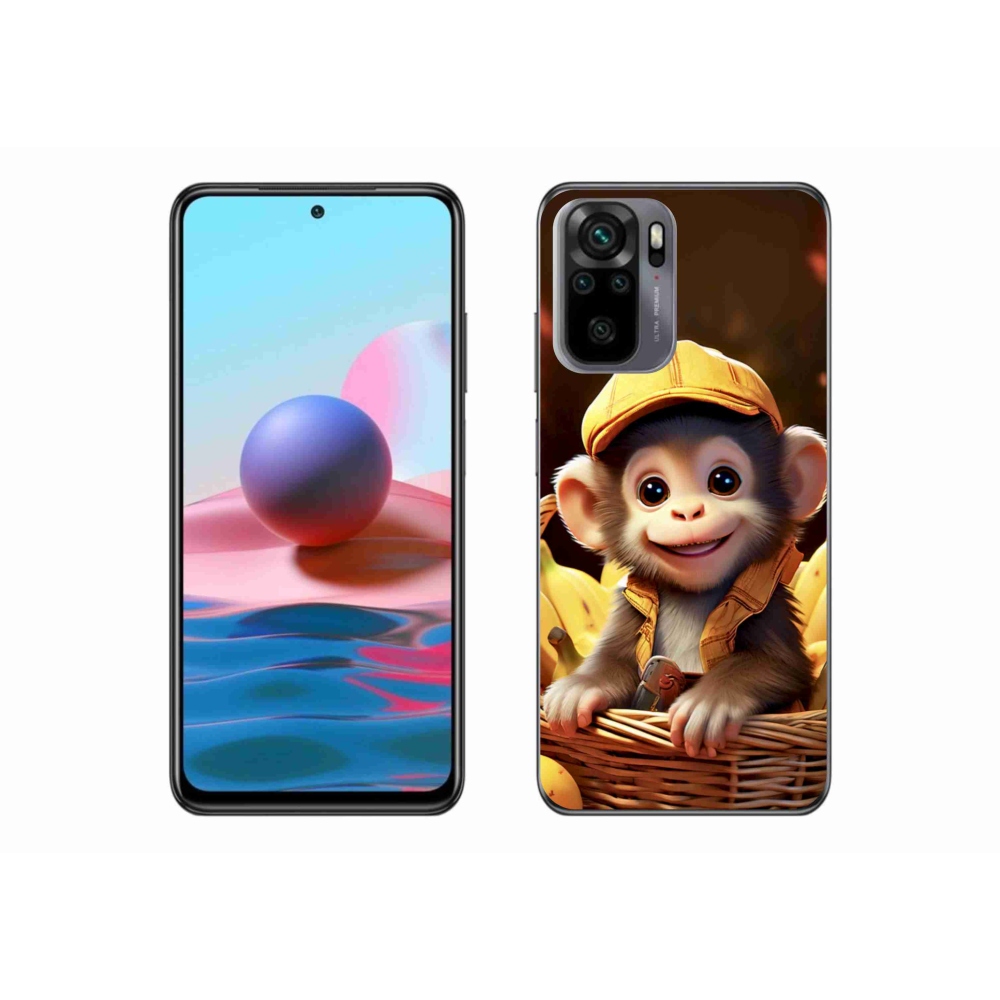 Zselés borítás mmCase a Xiaomi Redmi Note 10S-hez - majom a kosárban