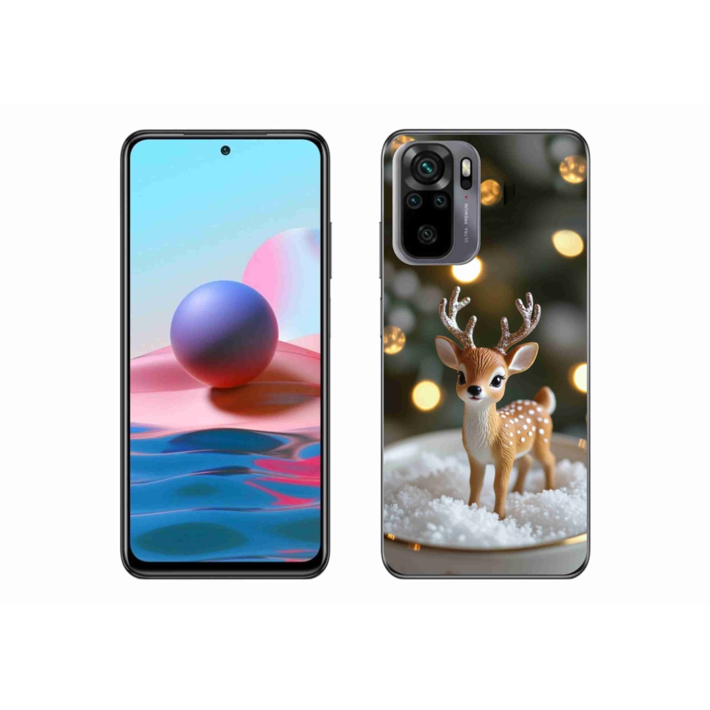 Gél borító mmCase a Xiaomi Redmi Note 10S-hez - aranyos karácsonyi szarvasok