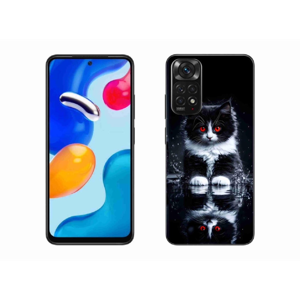 Gél borítás mmCase a Xiaomi Redmi Note 11 4G-hez - fekete-fehér cica