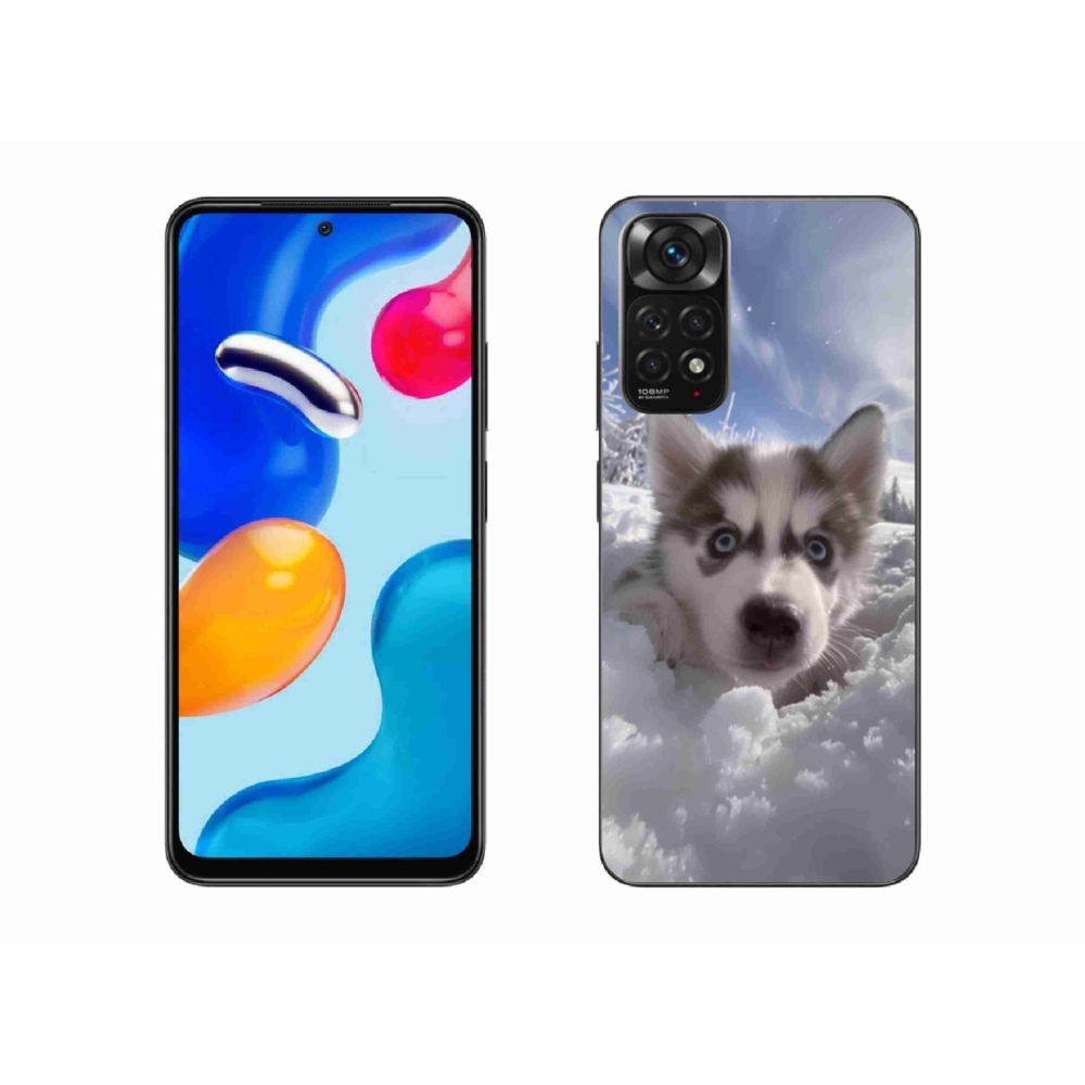 Gél borítás mmCase a Xiaomi Redmi Note 11 4G-hez - husky a hóban