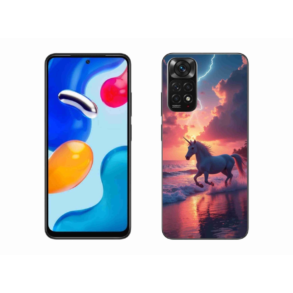 Gél borítás mmCase a Xiaomi Redmi Note 11 4G-hez - egyszarvú a tengerparton