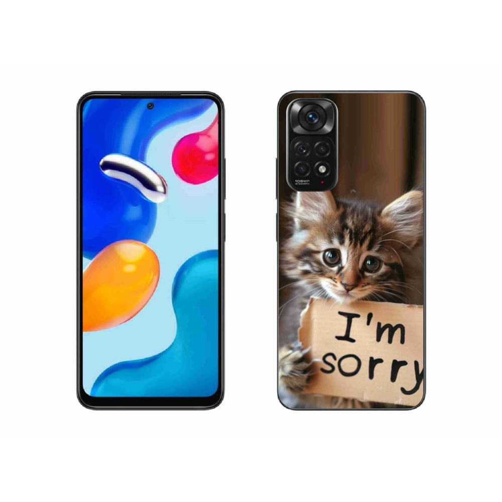 Gél borítás mmCase a Xiaomi Redmi Note 11 4G-hez - macska bocsánatkérése
