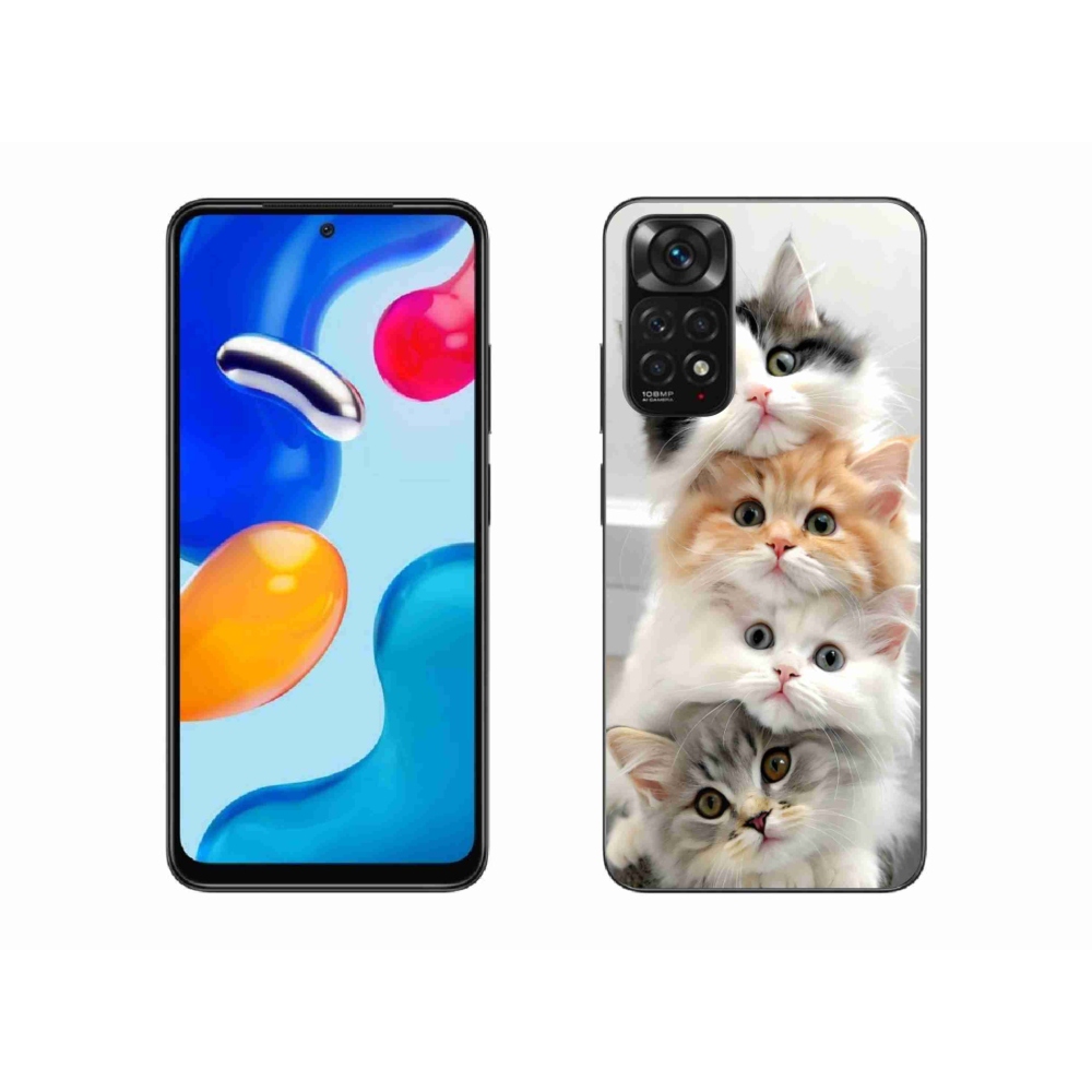 Gél borító mmCase a Xiaomi Redmi Note 11 4G-hez - macska csokor