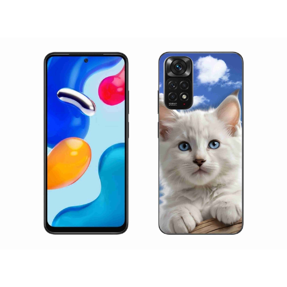 Gél borító mmCase a Xiaomi Redmi Note 11 4G-hez - cica és felhők