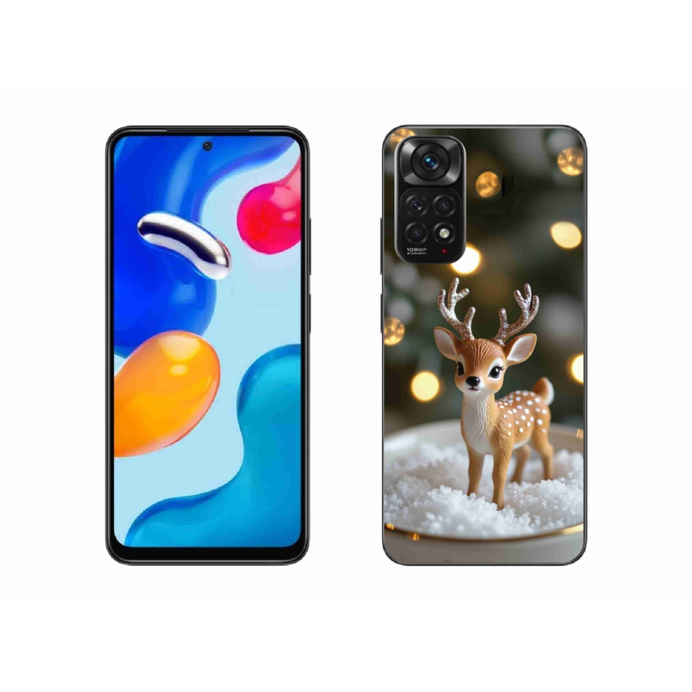 Gél borító mmCase a Xiaomi Redmi Note 11 4G-hez - aranyos karácsonyi szarvasok