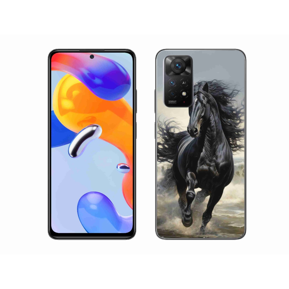 Gél borítás mmCase a Xiaomi Redmi Note 11 Pro 4G/5G - futó fekete lóhoz