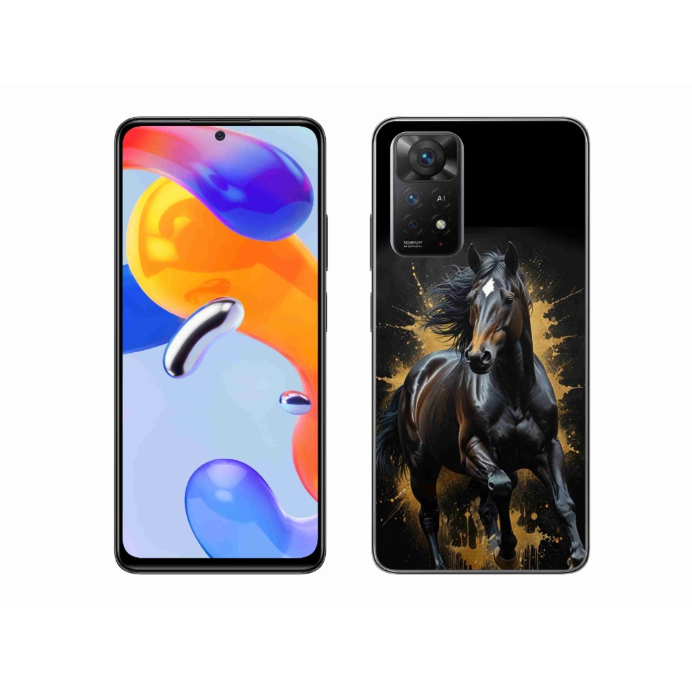 Gél borítás mmCase a Xiaomi Redmi Note 11 Pro 4G/5G számára - elegáns fekete ménes