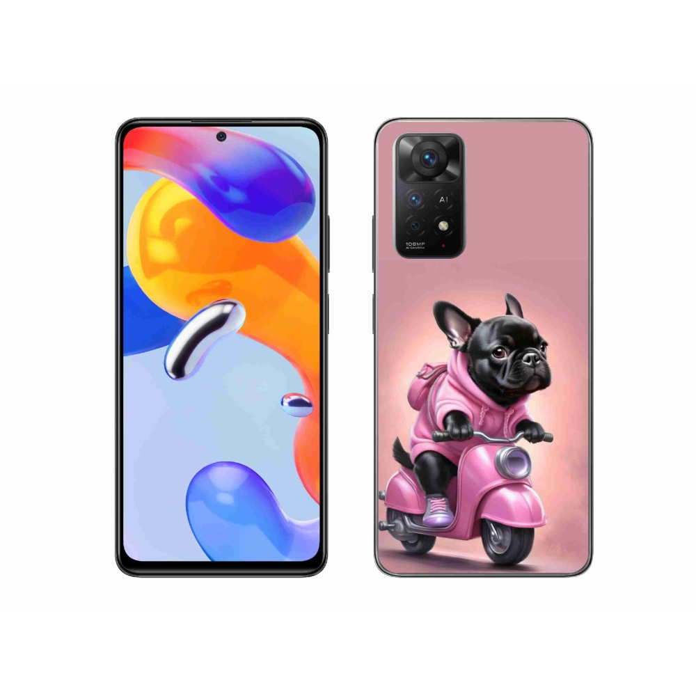 Gél borítás mmCase a Xiaomi Redmi Note 11 Pro 4G/5G-hez - Francia bulldog egy robogón