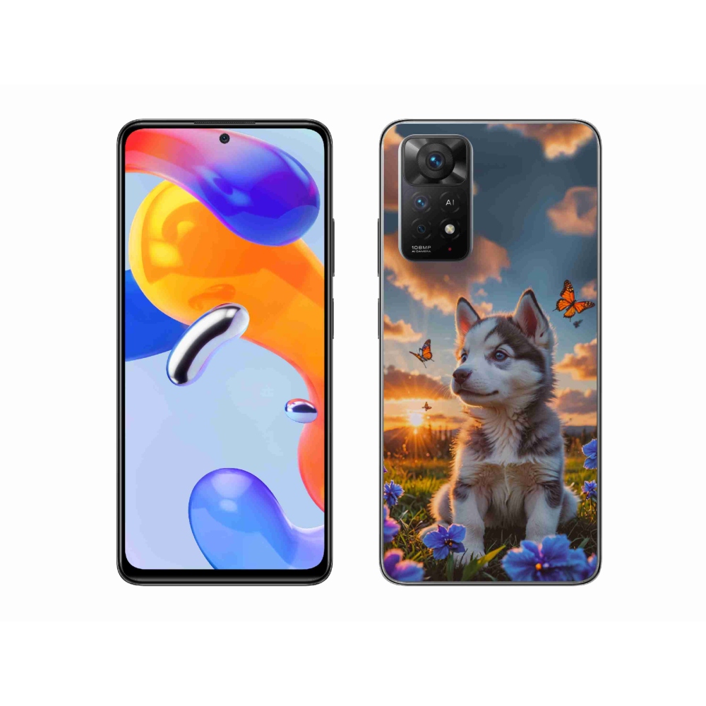 Gél borítás mmCase a Xiaomi Redmi Note 11 Pro 4G/5G számára - husky a naplementében